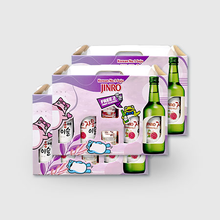 JINRO Promotion Set - 3 Sets (12 bottles) + FREE Shot Glasses